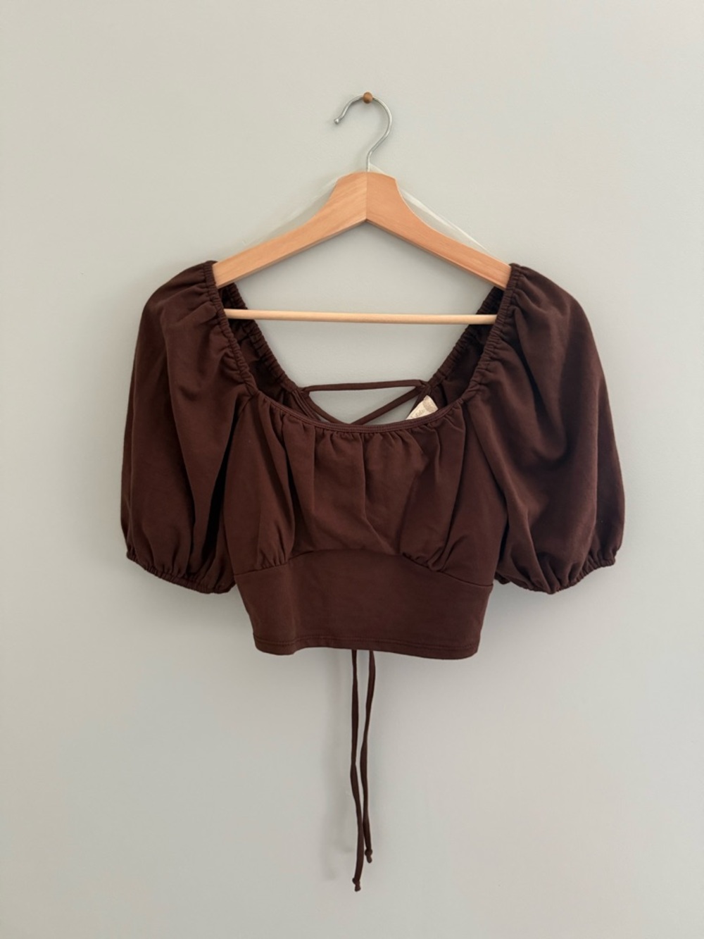 Altar’d State Puff Sleeve Tie-Back Top